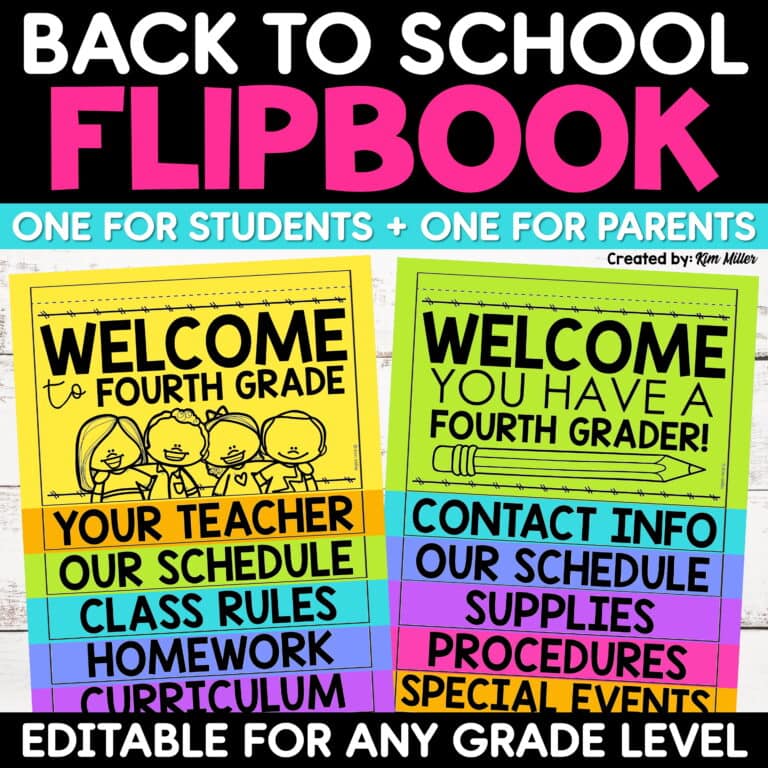 Back to School Flipbook Open House Meet the Teacher Night Template Editable