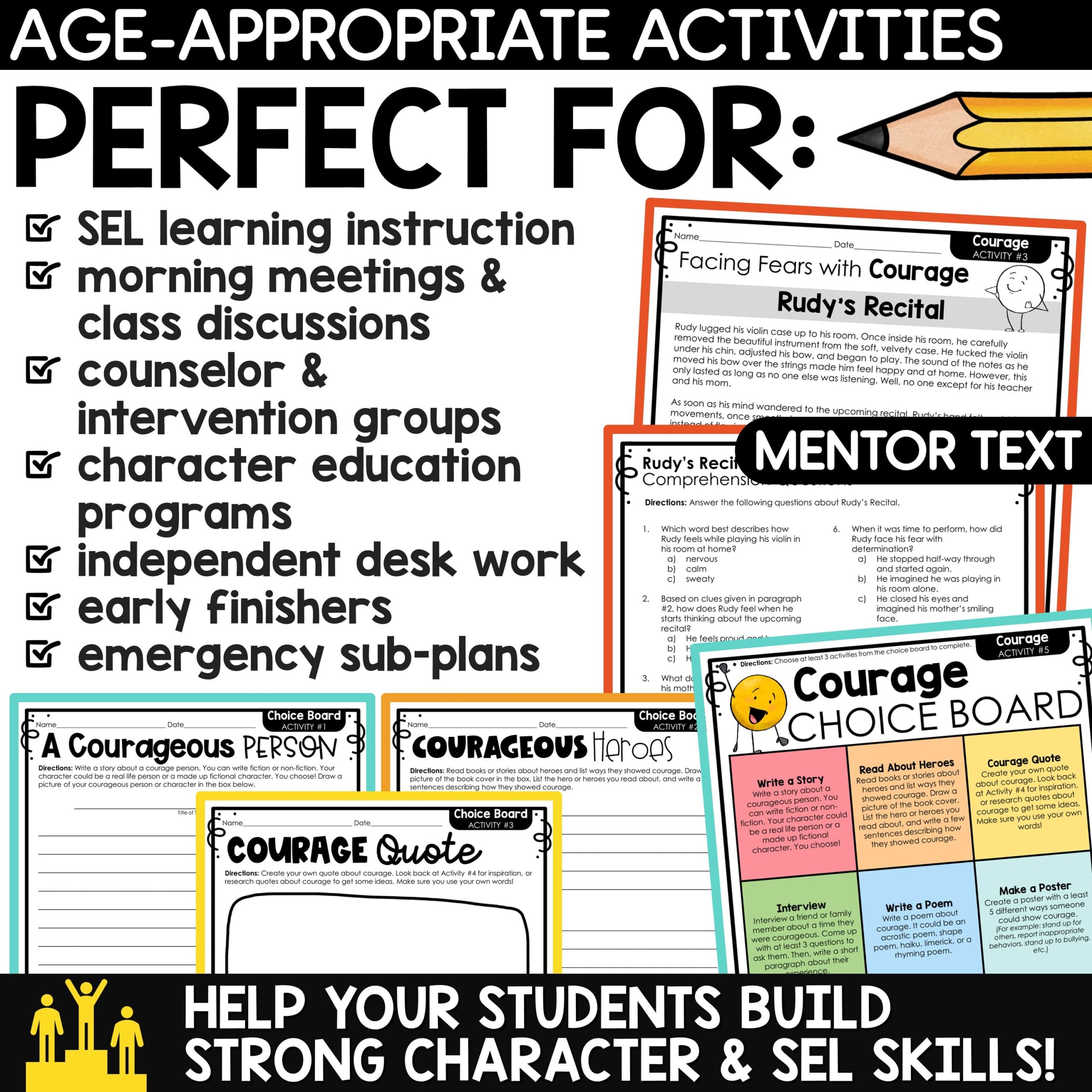 Character Education Social Emotional Learning Activities Social Skills Courage - Image 3