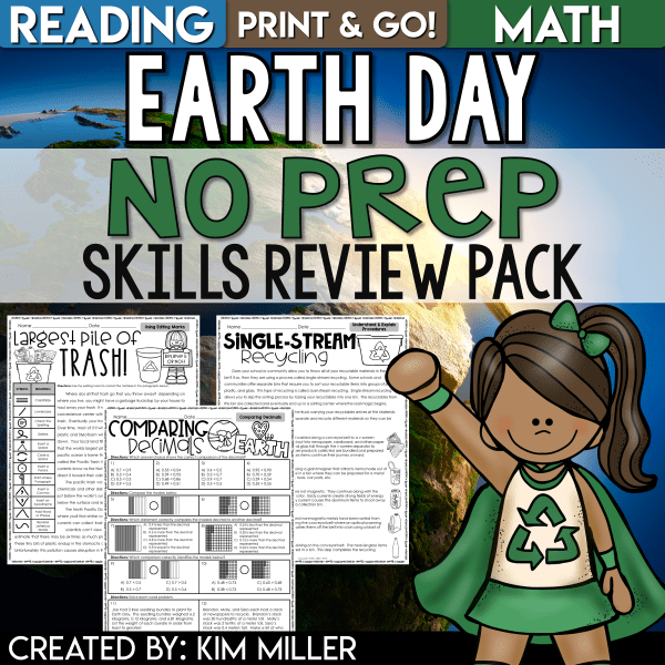 Earth Day Reading and Math Worksheets