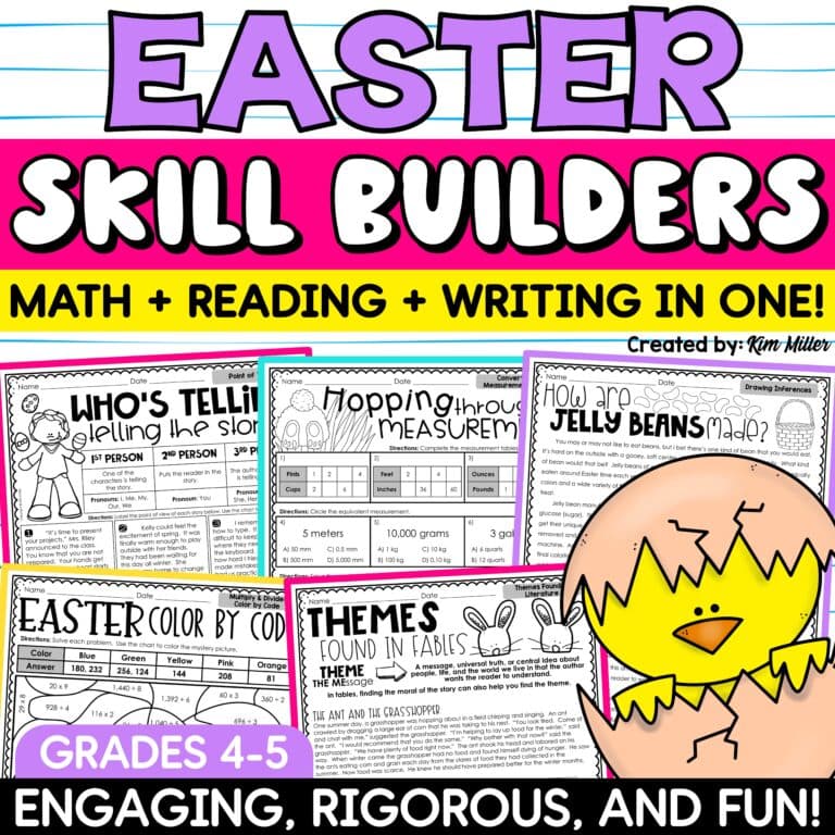 Spring Activities Easter Math Reading Comprehension Passages Writing Prompts