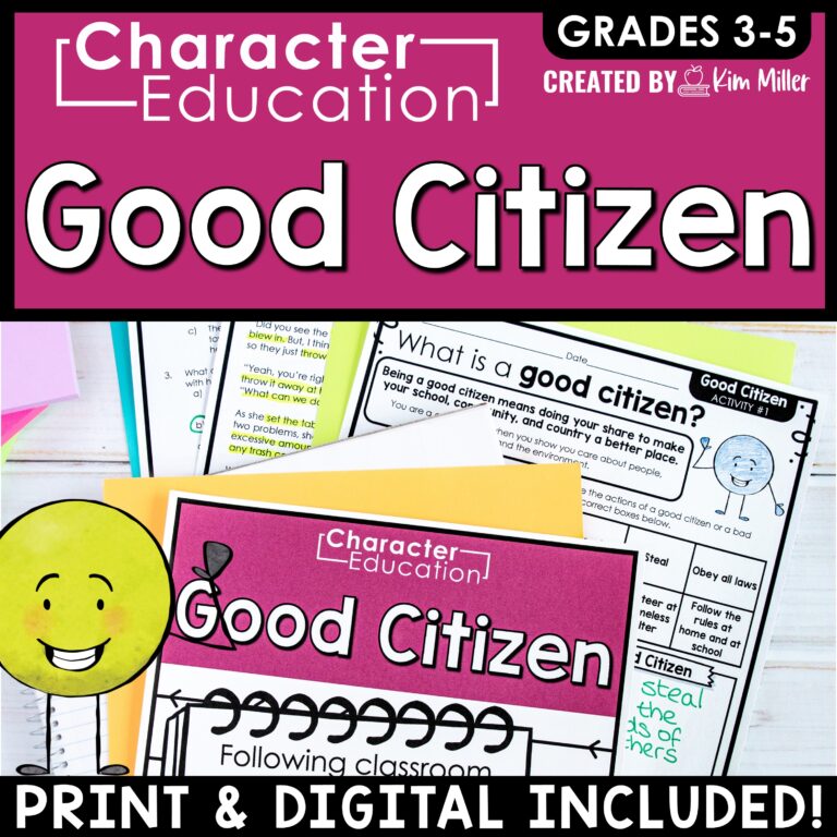 Character Education Social Emotional Learning SEL Activities Good Citizen