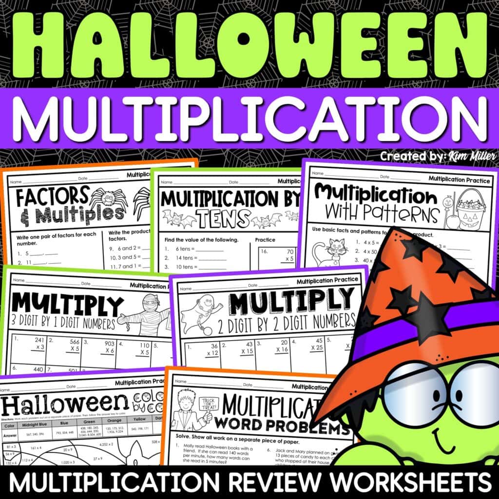 Halloween Math Worksheets Activities Halloween Multiplication Color By Number