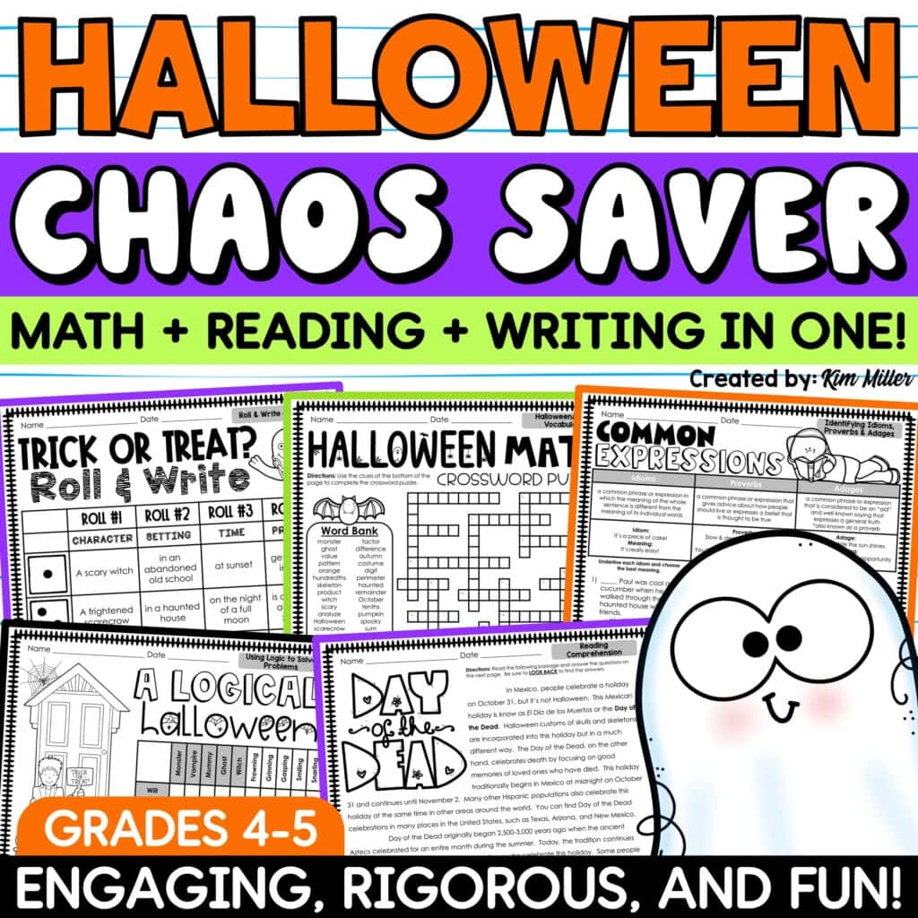 Halloween Activities Fun Packet Halloween Math Reading and Writing Worksheets
