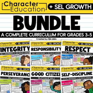 Character Education Social Emotional Learning Activities Social Skills Bundle