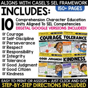 Character Education Social Emotional Learning Activities Social Skills Bundle