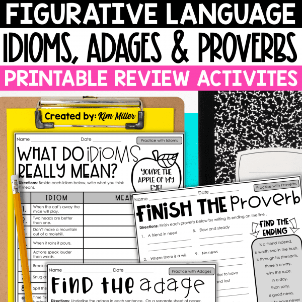 Idioms, Adages, and Proverbs Worksheets