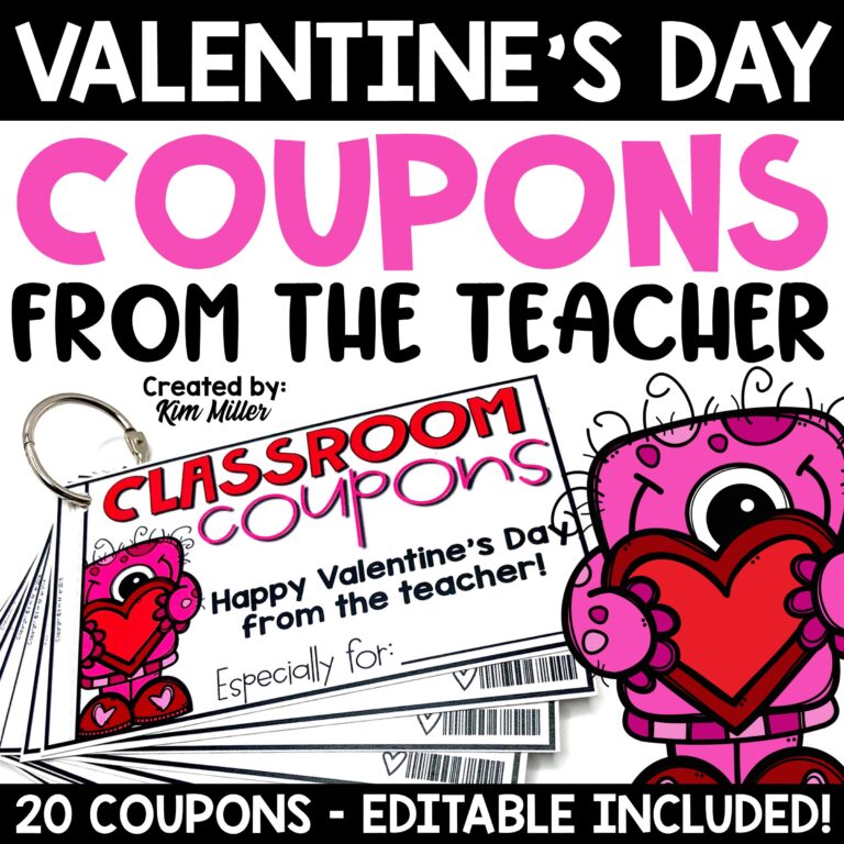 Valentine's Day Classroom Gifts Coupons for Students