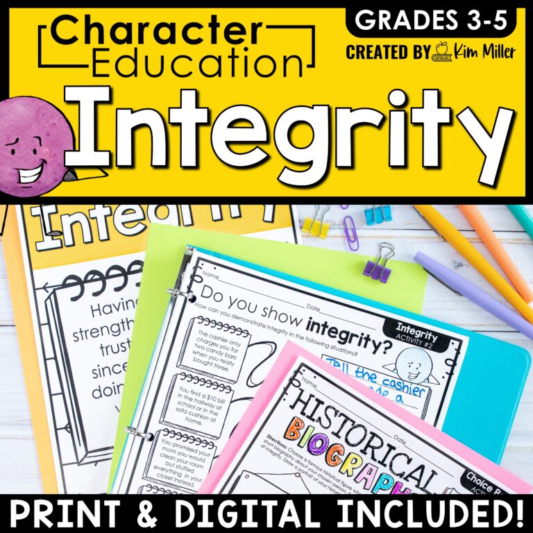 Character Education Social Emotional Learning SEL Activities Integrity