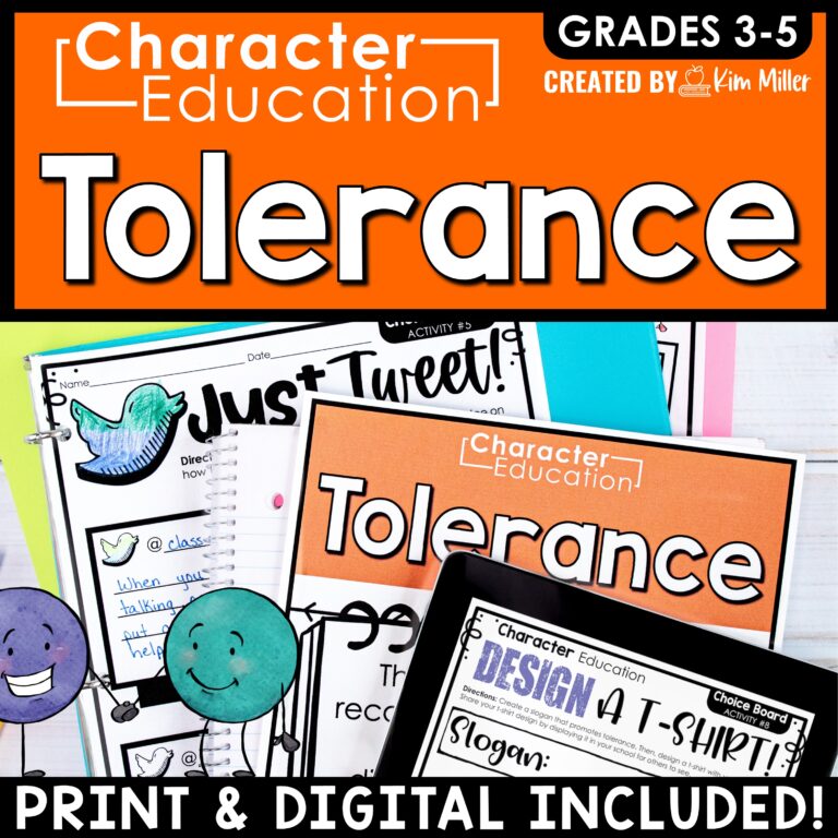 Character Education Social Emotional Learning SEL Activities Tolerance