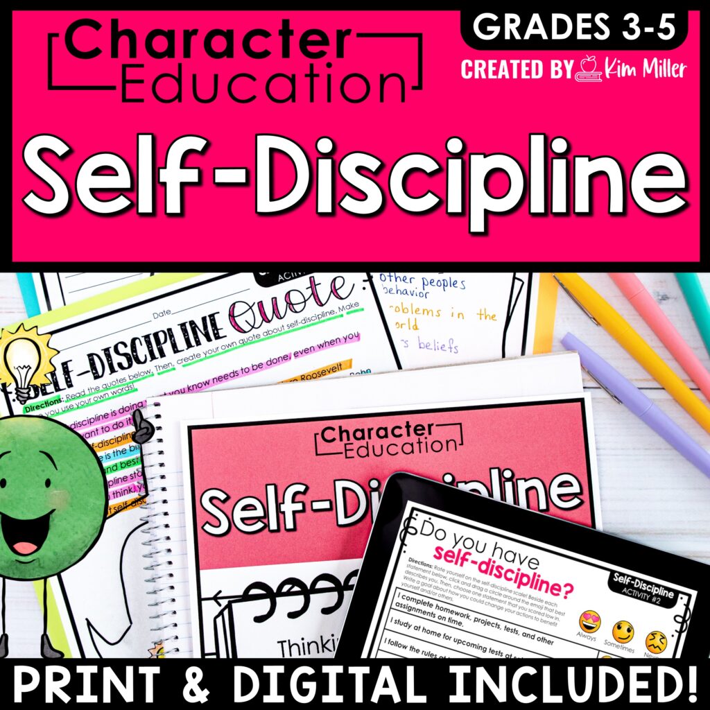 Character Education Social Emotional Learning SEL Activities Self Discipline