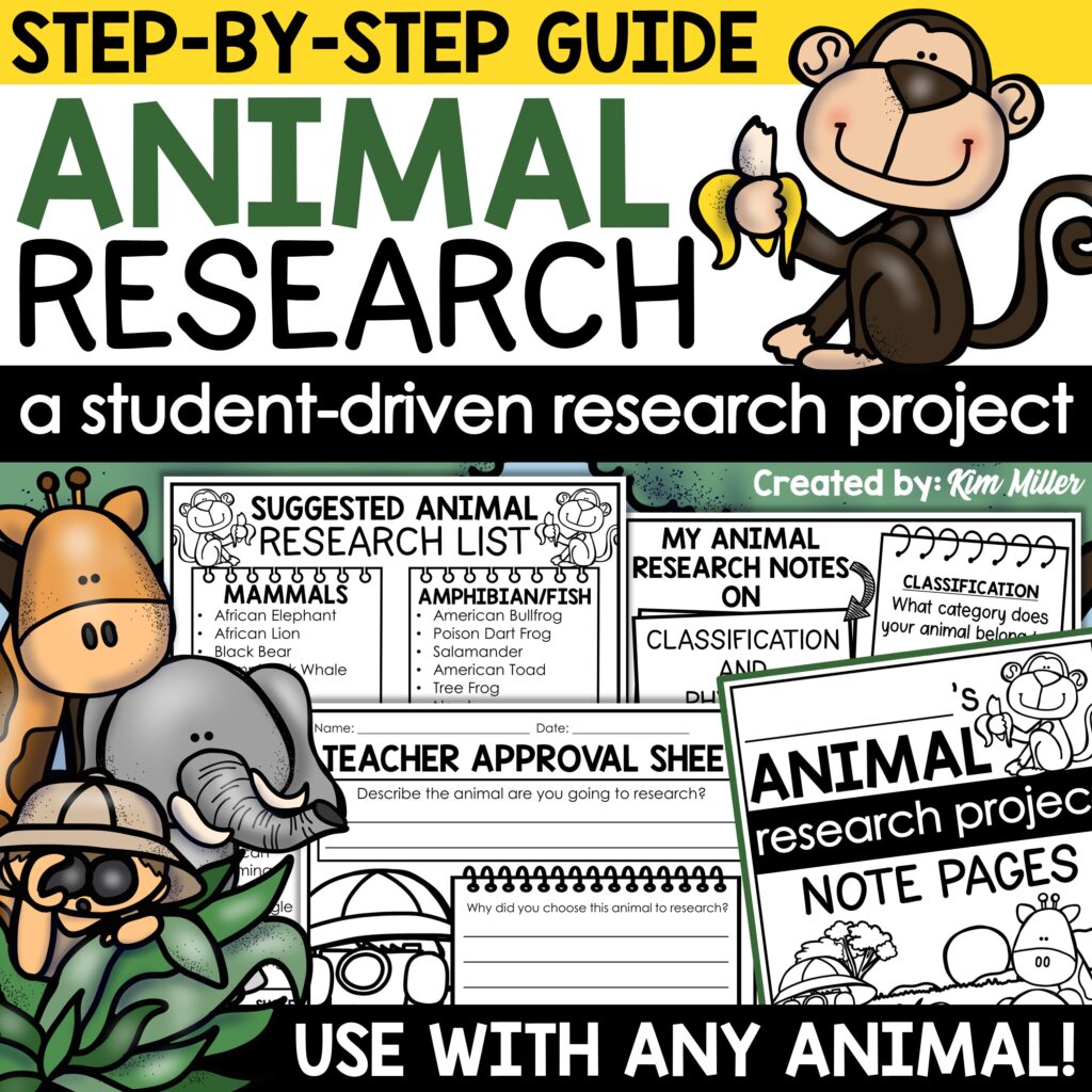 Animal Report Research Project for 3rd 4th 5th Grade