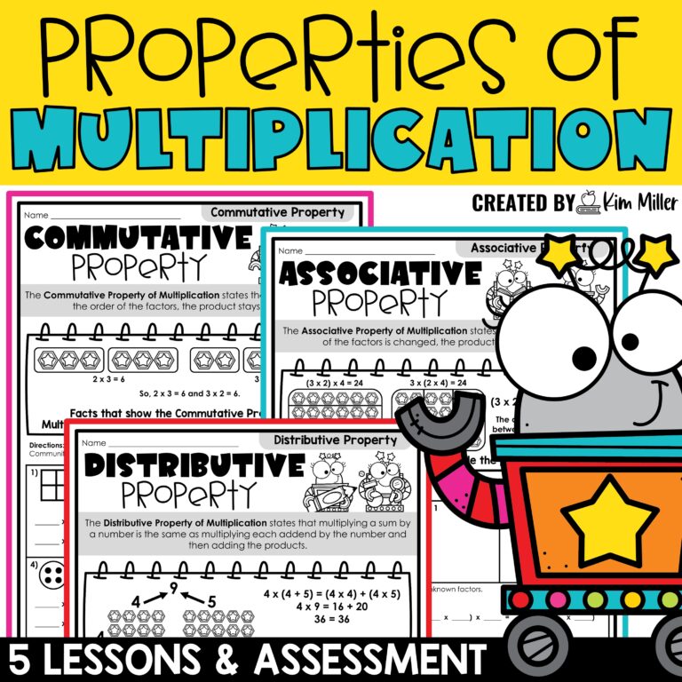 Properties of Multiplication Practice Activities Worksheets Assessments