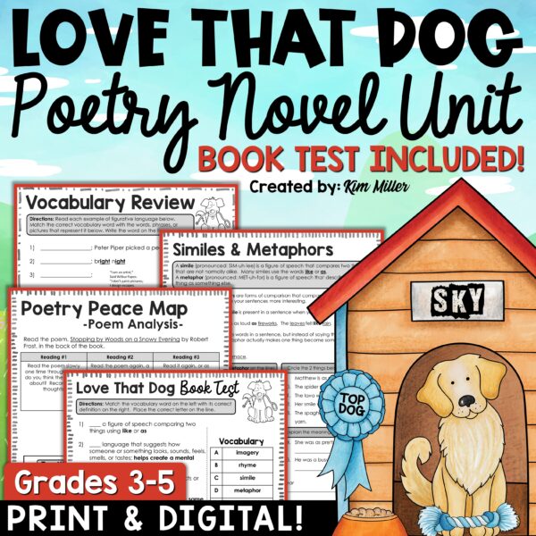 Love That Dog Poetry Novel Unit