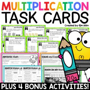 Multi Digit Multiplication Word Problems Task Cards Worksheets Math Story