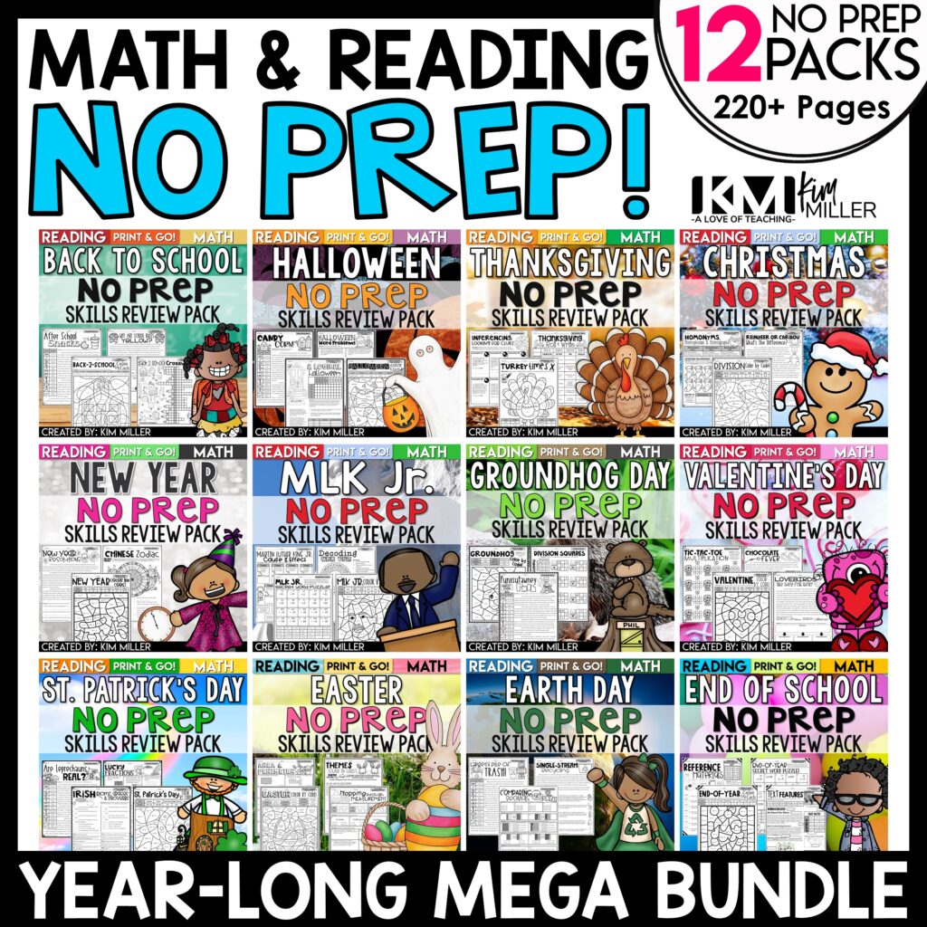Reading and Math NO PREP Bundle