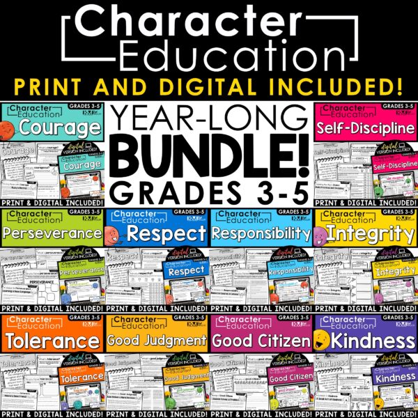Character Education Year Long Curriculum Bundle