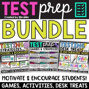 Test Taking Strategies, Motivation, Games, Bulletin Board | Test Prep Bundle