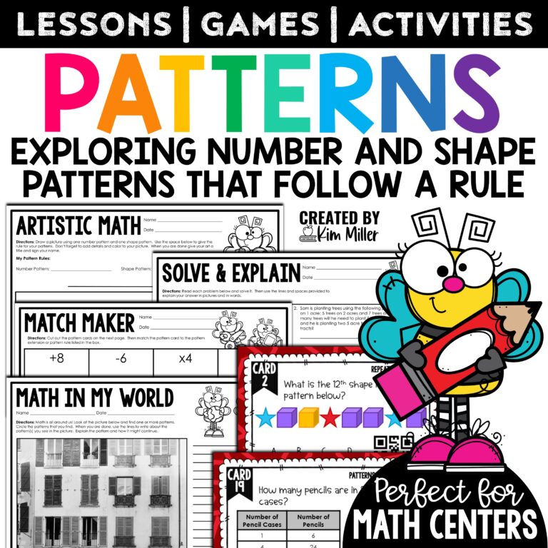 4th Grade Number and Shape Patterns Activities