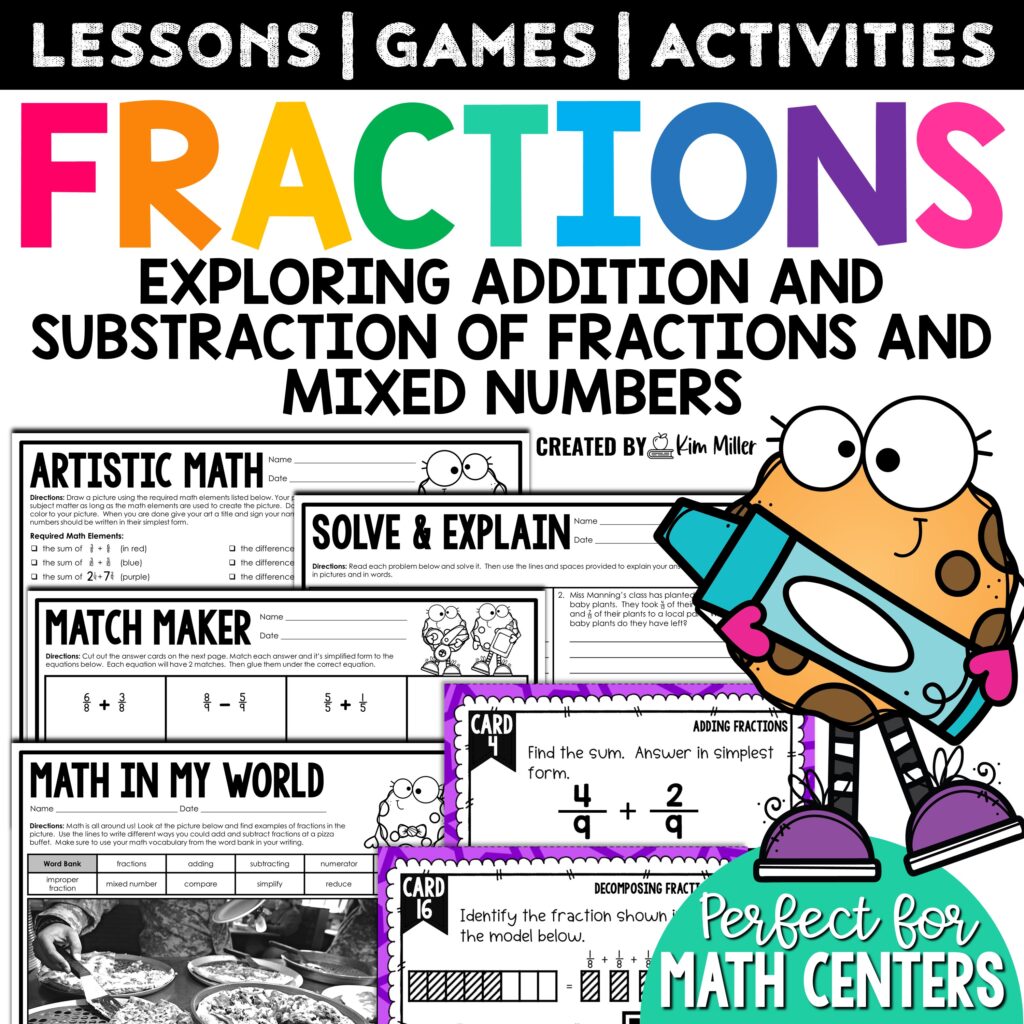 Adding and Subtracting Fractions Activities