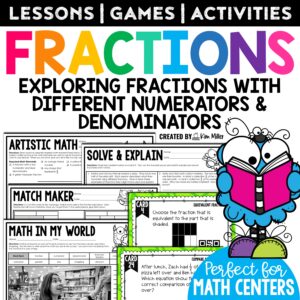 Fractions Math Centers and Activities for 4th Grade