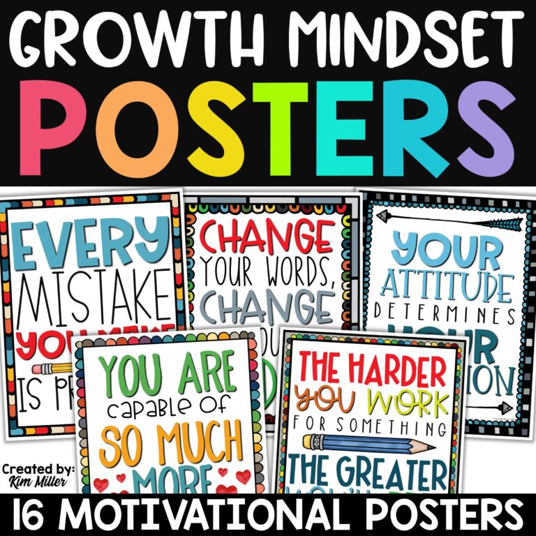 Growth Mindset Posters Classroom Decor