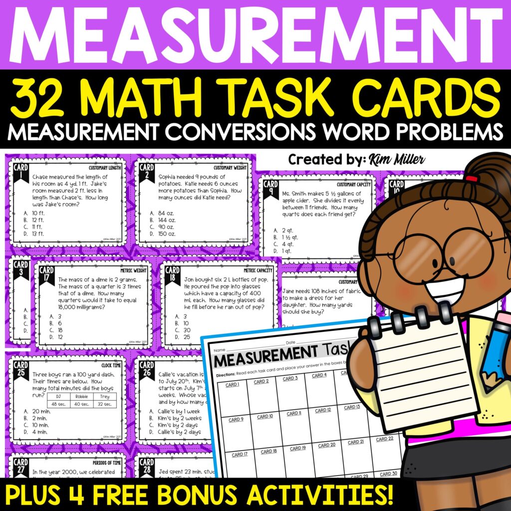 Measurement Conversions Worksheets for 4th 5th Grade