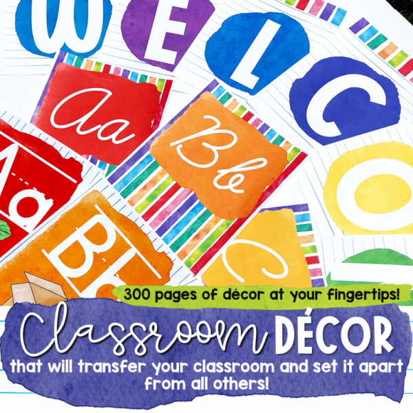 Watercolor Classroom Decor