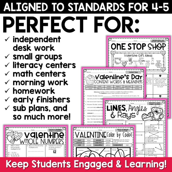 Valentine's Day Reading and Math Activities