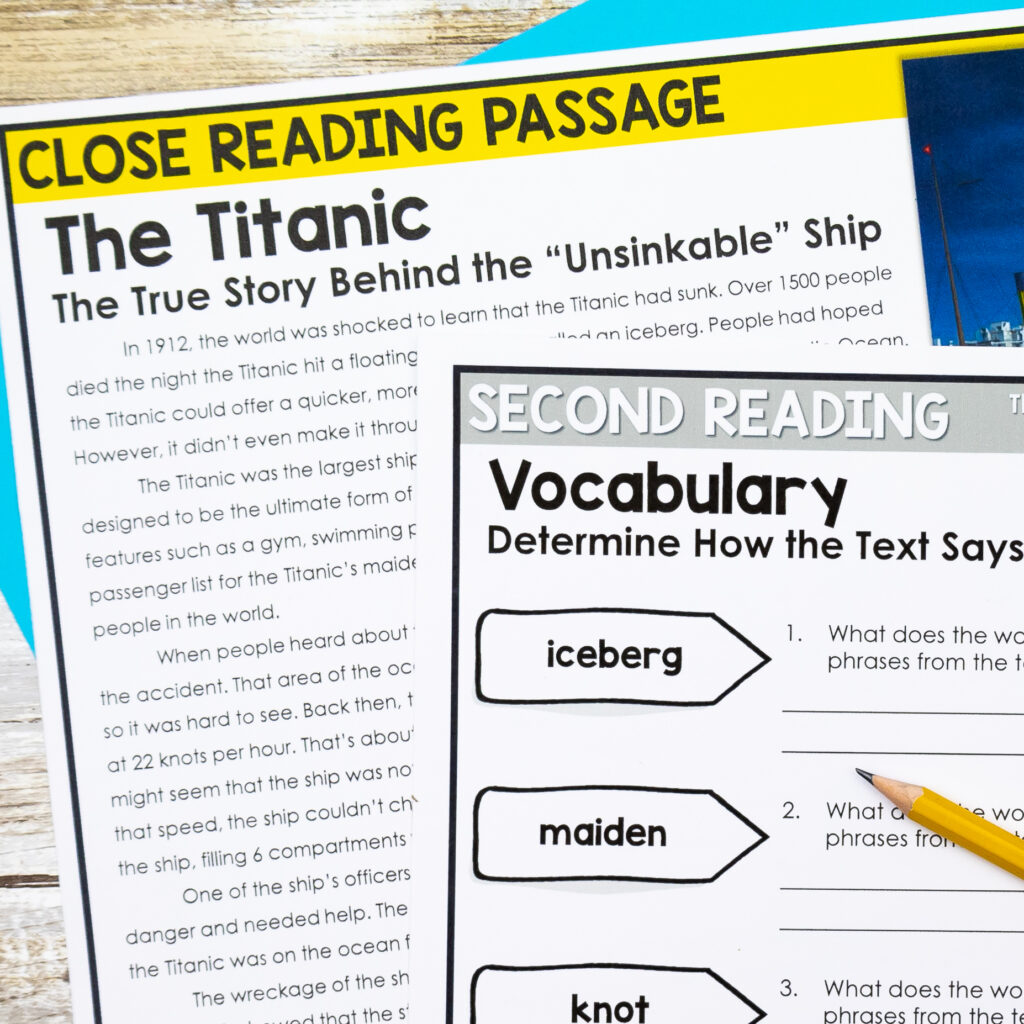Close Reading Activities for 3rd 4th 5th Grade