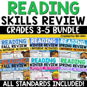 Reading Comprehension Passages Reading Skills Review Grades 3-5 Bundle