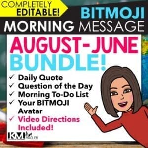 Morning Message Slides Bitmoji | Distance Learning EDITABLE BUNDLE