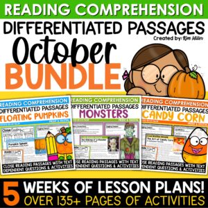 Halloween Activities Fall Reading Comprehension Passages and Questions BUNDLE