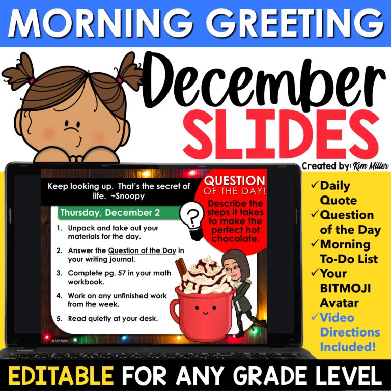 December Morning Meeting Daily Agenda Slides