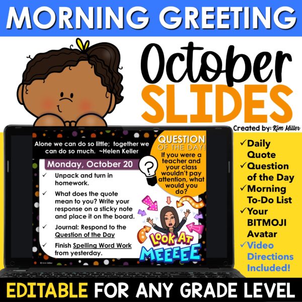 October Morning Meeting Daily Agenda Slides