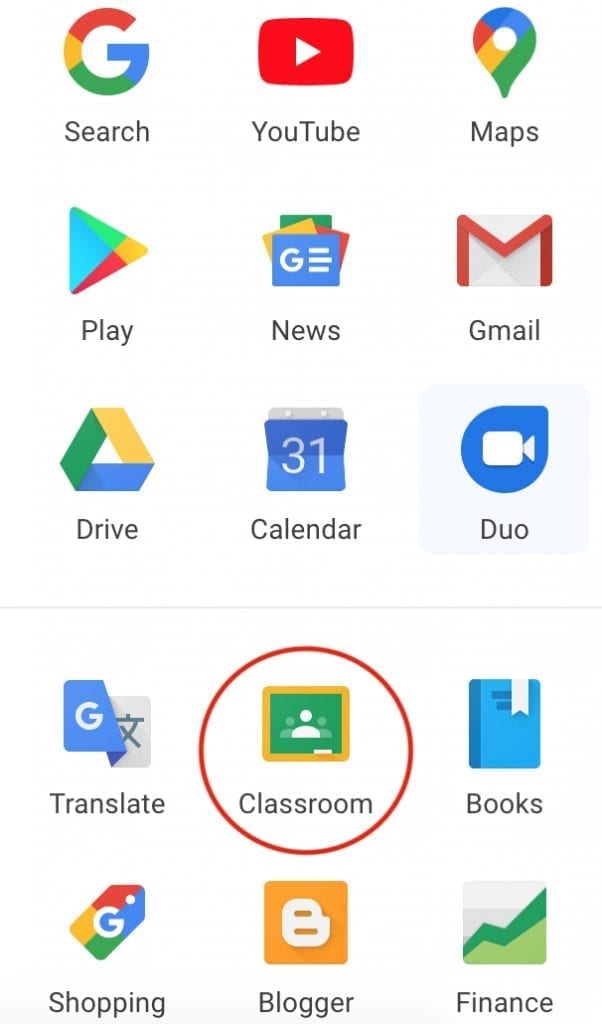 finding google classroom