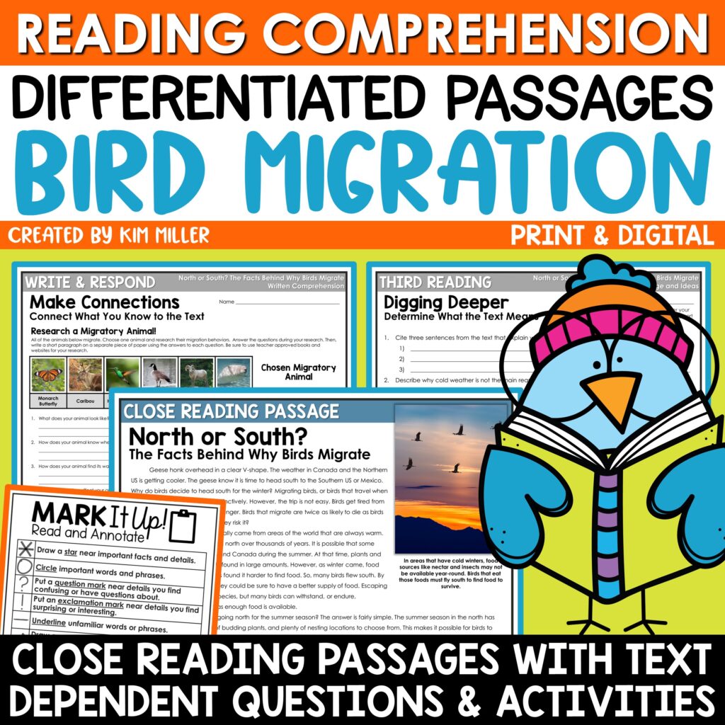 Animal Migration Reading Comprehension Passages for 3rd, 4th, and 5th Grade