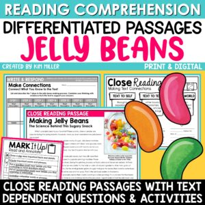 Easter Reading Activities with Jelly Beans Close Reading Passages