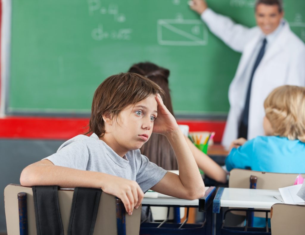 frustrated student in class after summer slide