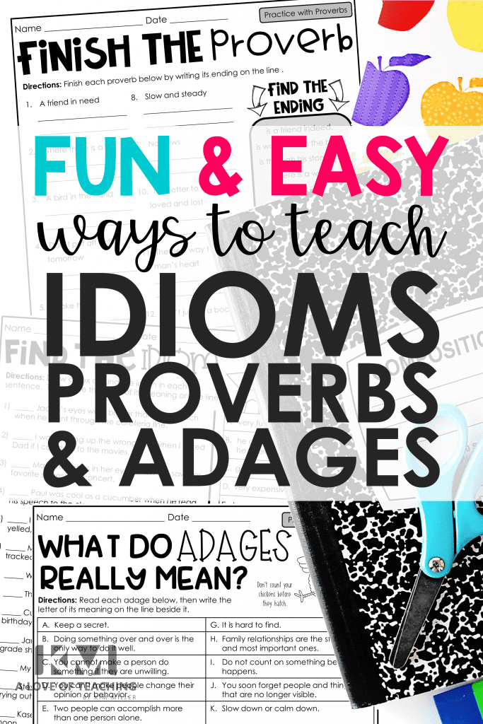 idioms proverbs and adages teaching tips and ideas