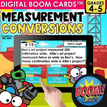 booms cards for measurement conversions