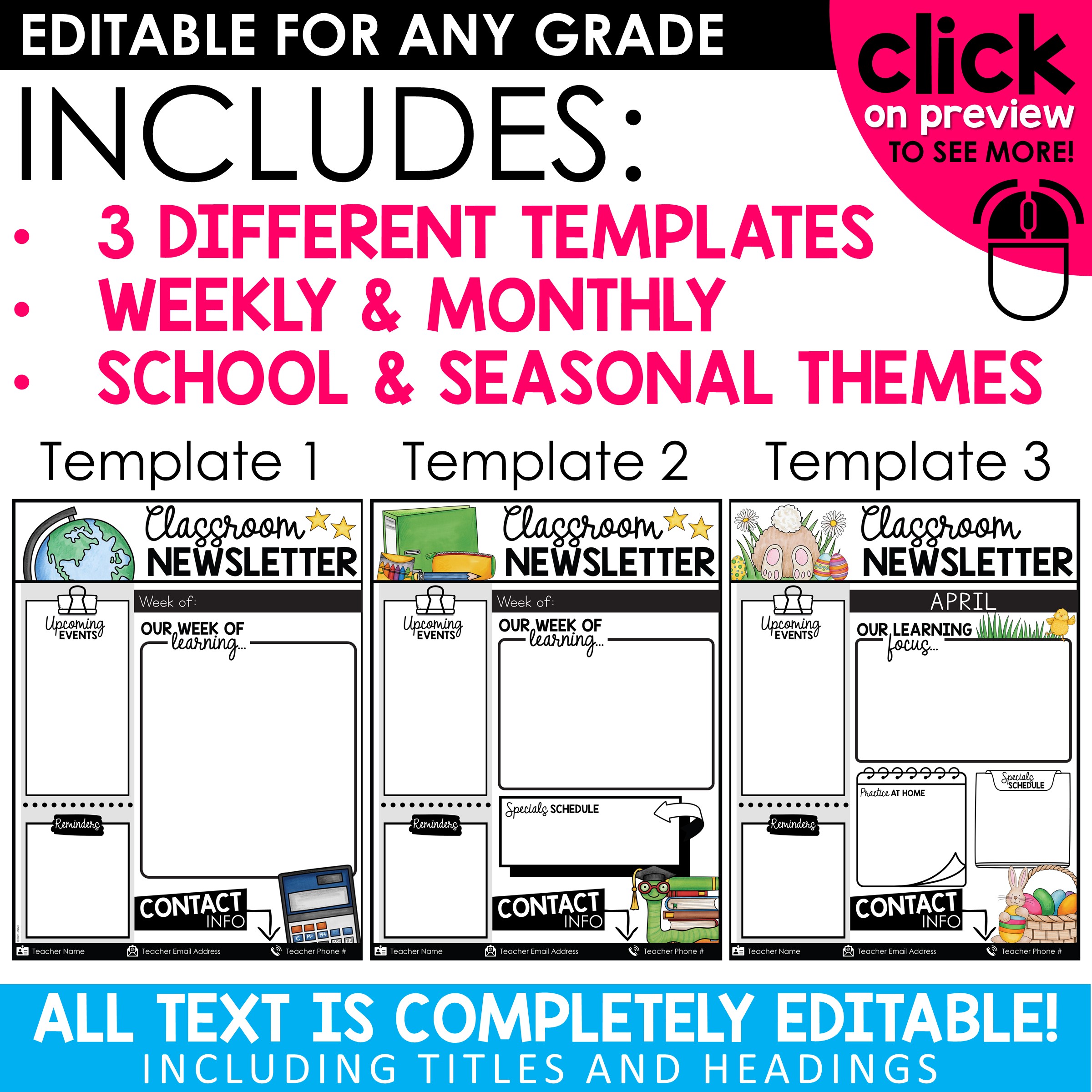 Editable Classroom Newsletter School Newsletter Template August Classroom Newsletter Template Monthly Classroom Newsletter