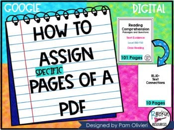 how to assign specific pages of a printable pdf in a digital classroom
