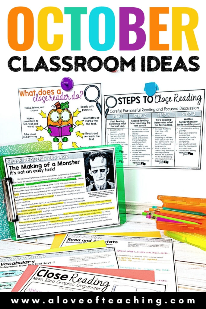 October Classroom Ideas for Grades 3-5