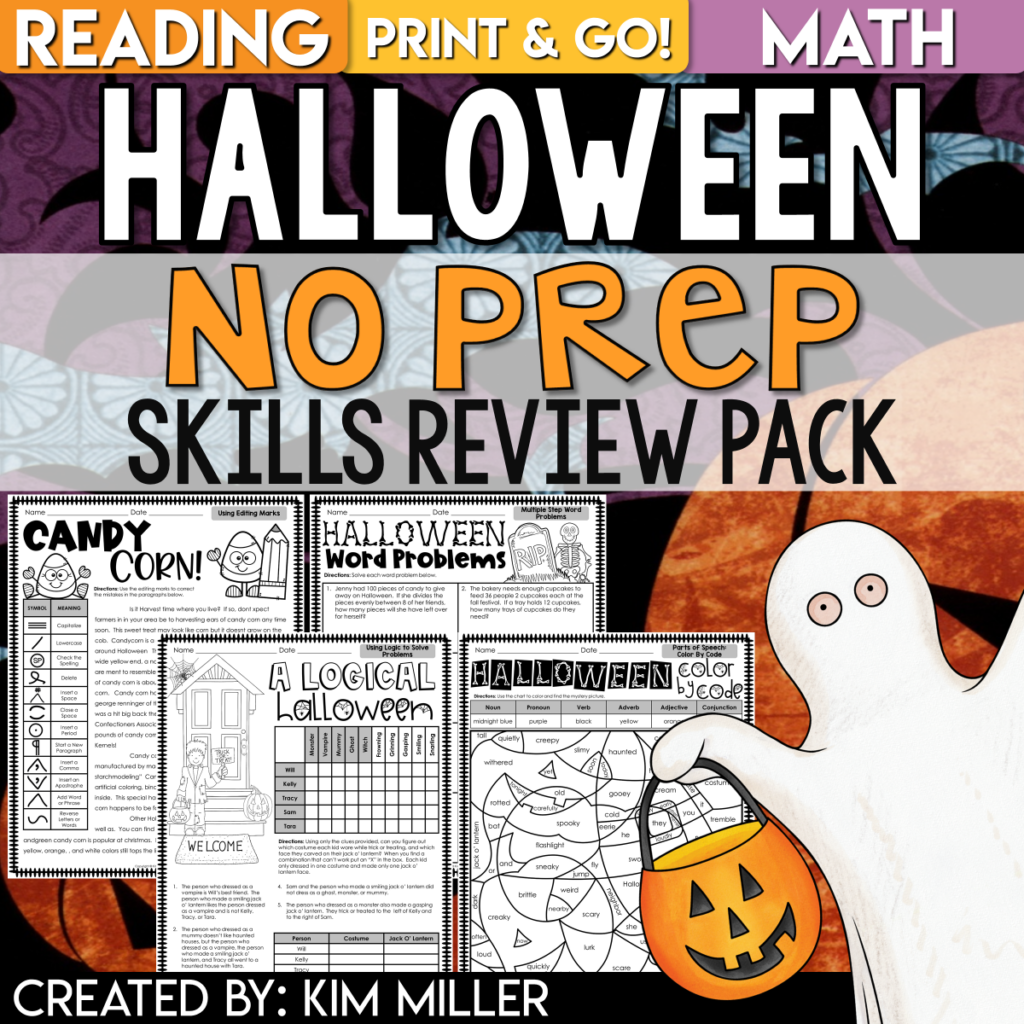 Halloween Reading and Math Activities