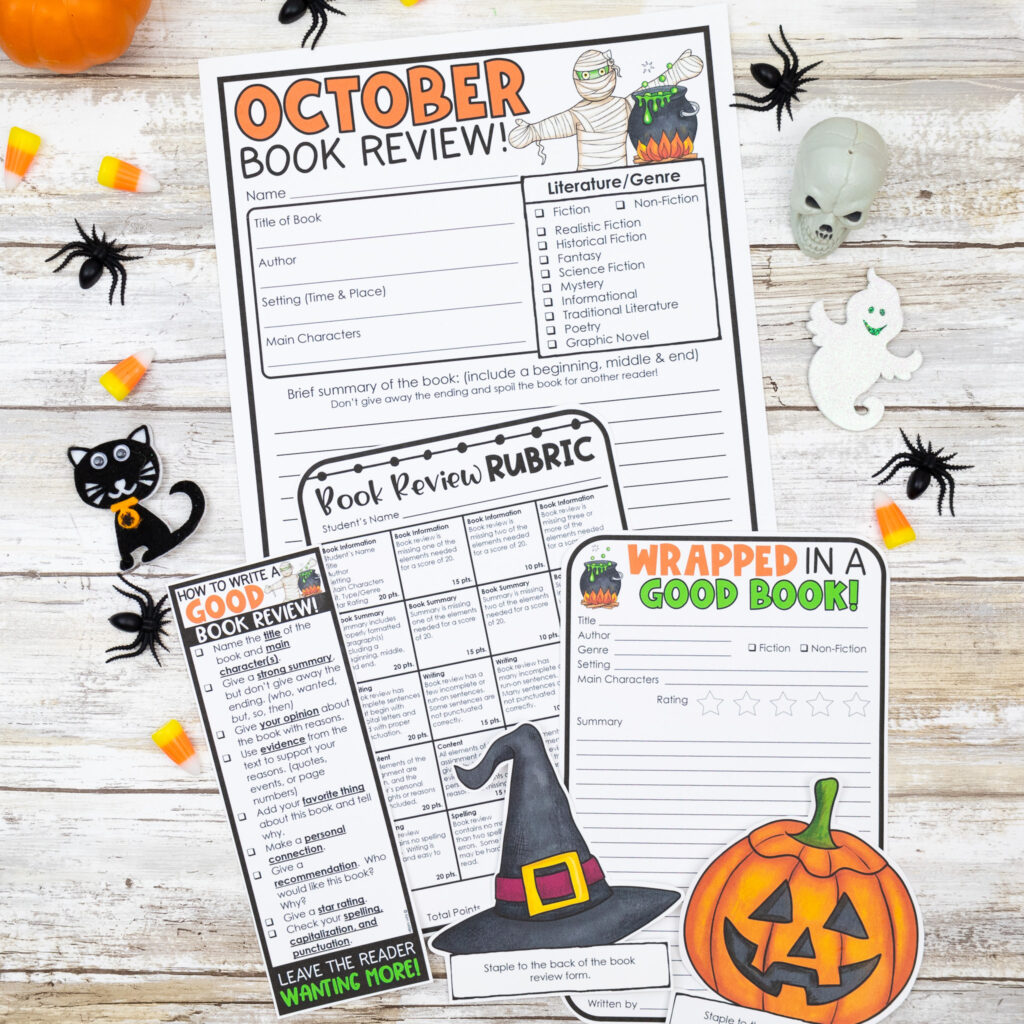 Free Halloween Writing Activity October Book Reviews 