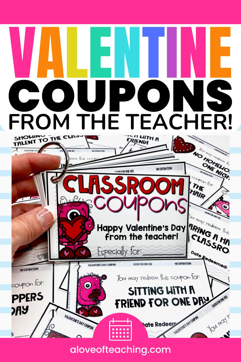 Valentine From Teacher Cards Coupon Booklet