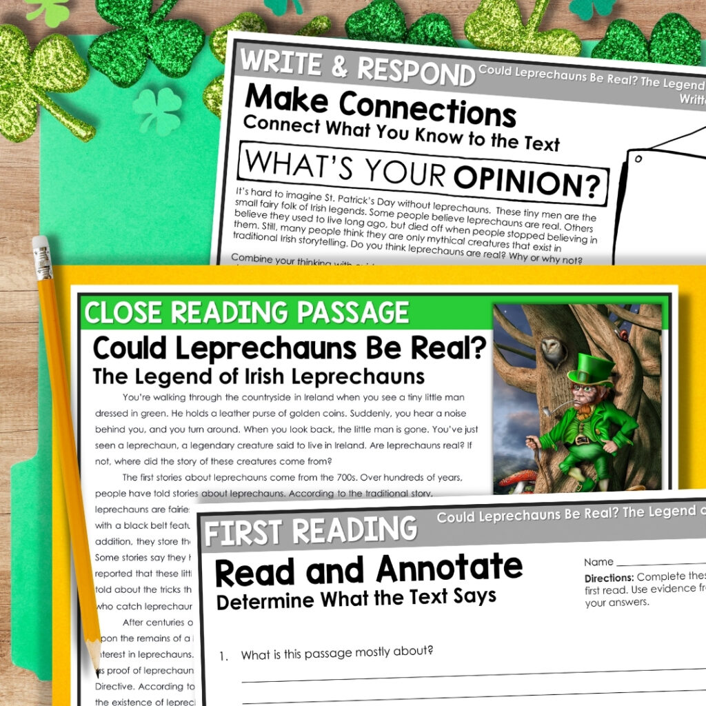 March Close Reading Comprehension Passages and Questions