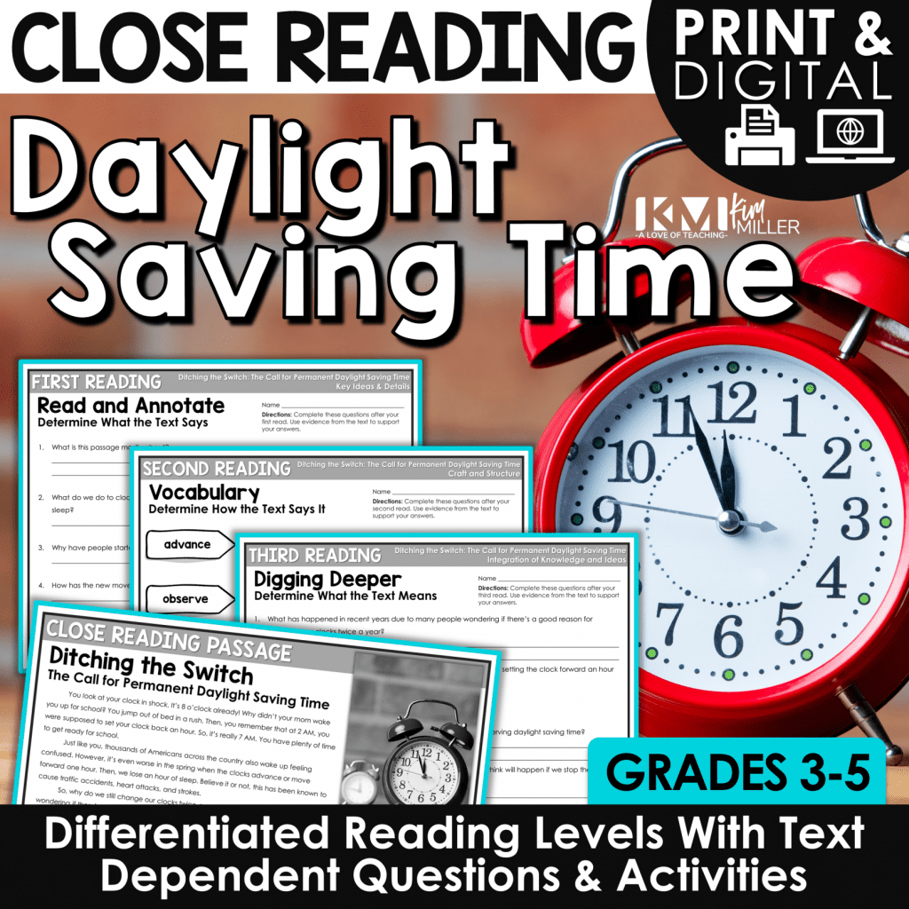 Daylight Saving Time Close Reading