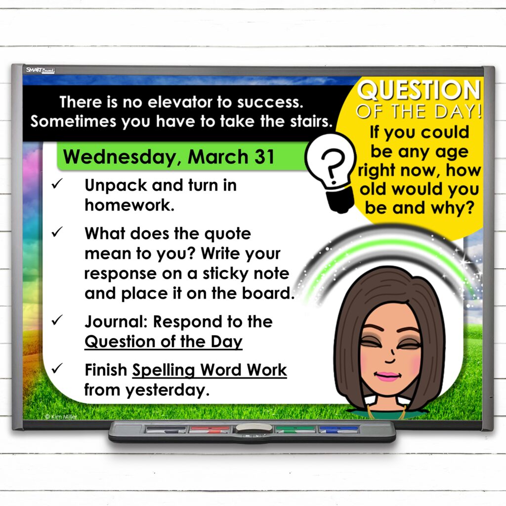 March Morning Meeting Daily Agenda Slides for the Classroom