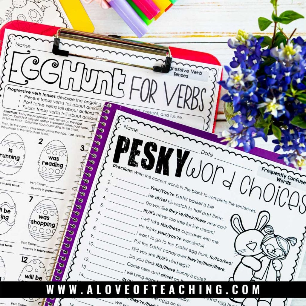 easter themed math and reading skills review activities are no prep and can be used for morning work, centers, independent practice, homework and more